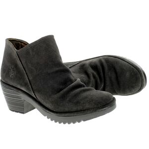 Fly London Wezo Women Ankle Suede Heels Boots shoes sz 39/8-8.5